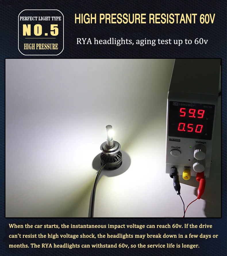 Car LED headlight bulbs H7 With CSP 9000LM 72W
