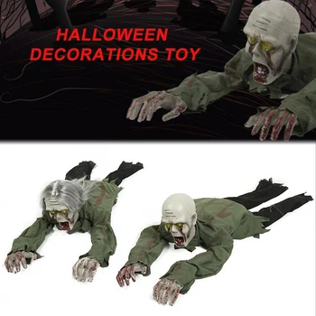 

Crawling Ghost With/ Without Hair Halloween Horror Decor Electric Voice Contral Layout Scary Toy Party Crawling Ghost Haunted 3