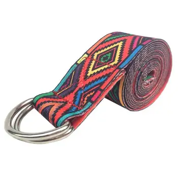 

3Pcs D-Ring Yoga Fitness Strap Rope Adjustable Body Stretch Resistance Belt Multi-Colors Printed Women Yoga Stretch Strap