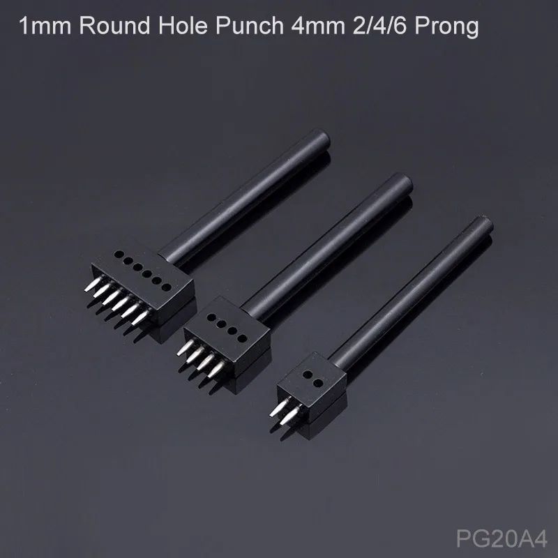 Round Punch 4PCS Можно выбрать инструмент для шитья кожи, для штамповки кромок, для шитья, зубец, дырокол, Creaser, кожевенное ремесло, восковая линия, набор инструментов для резьбы по коже - Цвет: Round Punch 4PCS