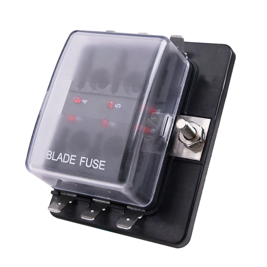 6-Way Car Blade Fuse Box Block Holder ATO/ATC Automobile Marine Boat DC32V
