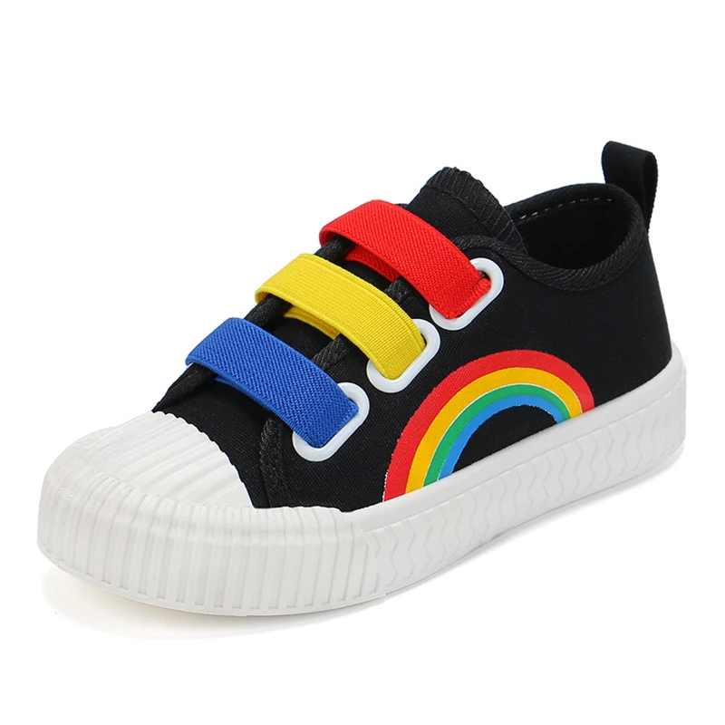comfortable sandals child Rainbow Children Walking Shoes Kids Boy Girl Breathable Canvas Shoes Summer Anti-Skid Sport Sneakers Spring Fashion Flats girls leather shoes