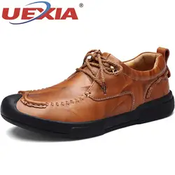 UEXIA/Высококачественная уличная модная мужская кожаная обувь ручной работы; мужские оксфорды на шнуровке; Летние Удобные Мокасины Мужская