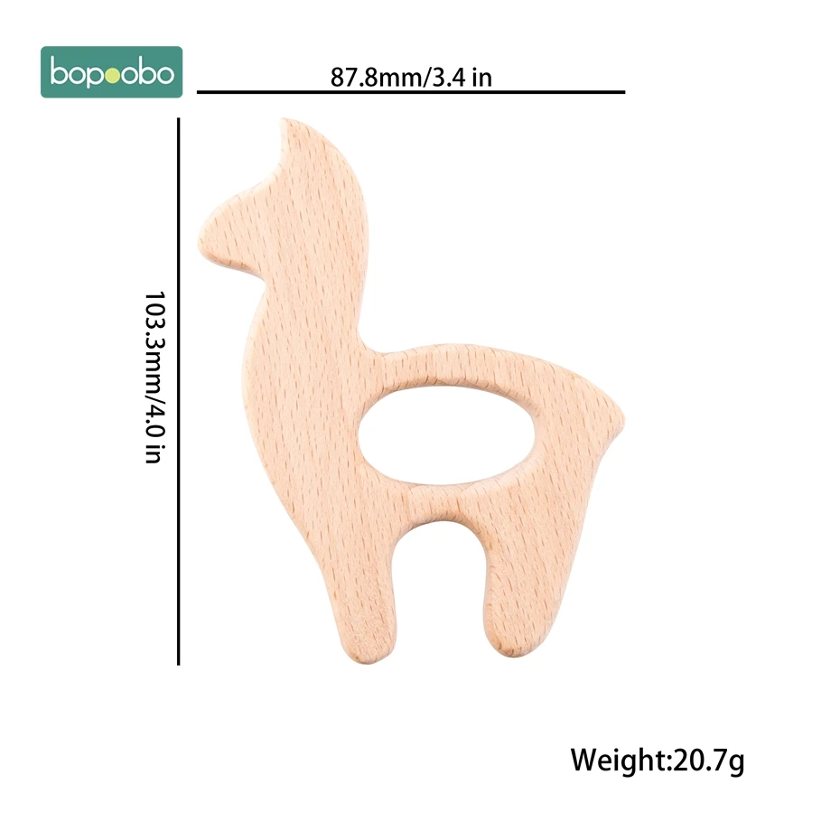 Alpaca Bopoobo 1 шт. детские игрушки деревянный Прорезыватель для зубов с животными для новорожденных игровые аксессуары для гимнастики Diy Подвеска жевательные крошечные прорезыватели - Цвет: Alpaca