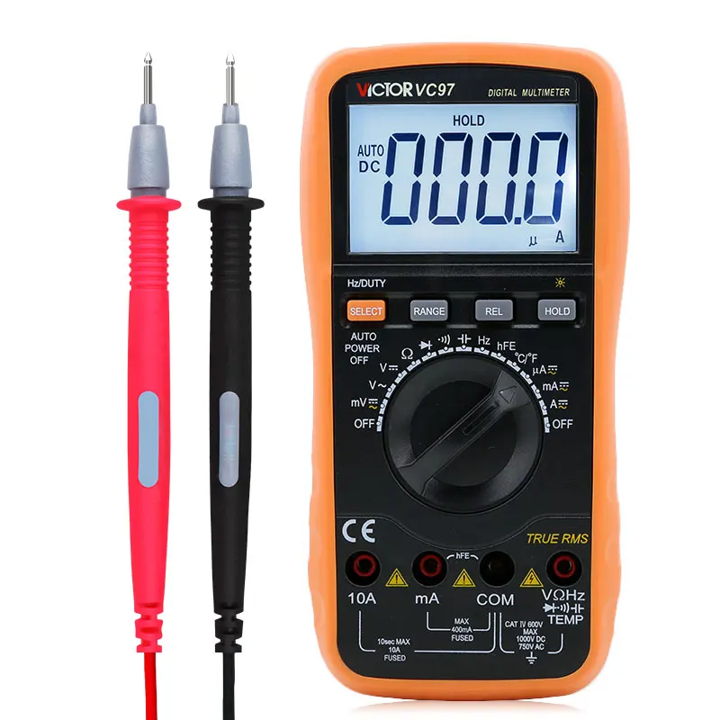 VC97 Victor Digital Multimeter Auto Range Capacitance Frequency Temperature Multimetro Tester