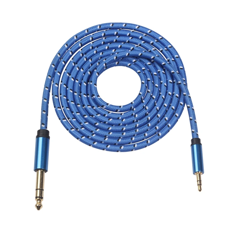 Aux Cable 3.5mm to 6.35mm Audio Cable Jack 3.5 to 6.35 Male to Male Aux Cord for Guitar Mixer Amplifier CD Player Speaker