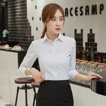 

Popular Customize women shirt long sleeve personalize advertising shirt A55 printing streetwear