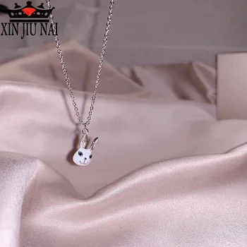 

New Korean version of sweet romantic temperament personality female models rabbit head clavicle necklace trend silver jewelry