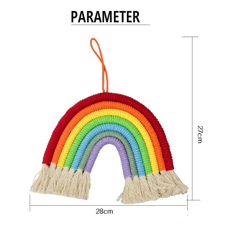 Nordic Home Decoration Pendant Accessories Rainbow Handmade Weaving Ornament Nordic Fresh Simple Kid Room Wall Decor Hanging