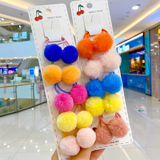 10/20/24 Pcs/Set Baby Girls Cute Cartoon Flower Scrunchies Rubber Bands Children Lovely Elastic Hair Bands Kids Hair Accessories hair ball-a-20 Pcs