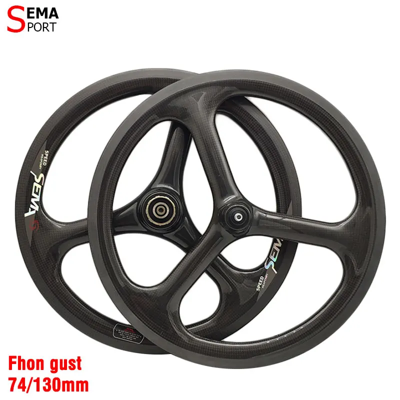 Fnhon gust углеродное колесо 3 Спицы trispoke SEMA 60 складной велосипед 11 скоростей колесная