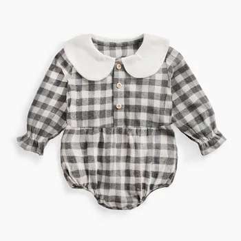 

Baby Clothes Autumn Winter Plaid Newborn Romper Long Sleeve