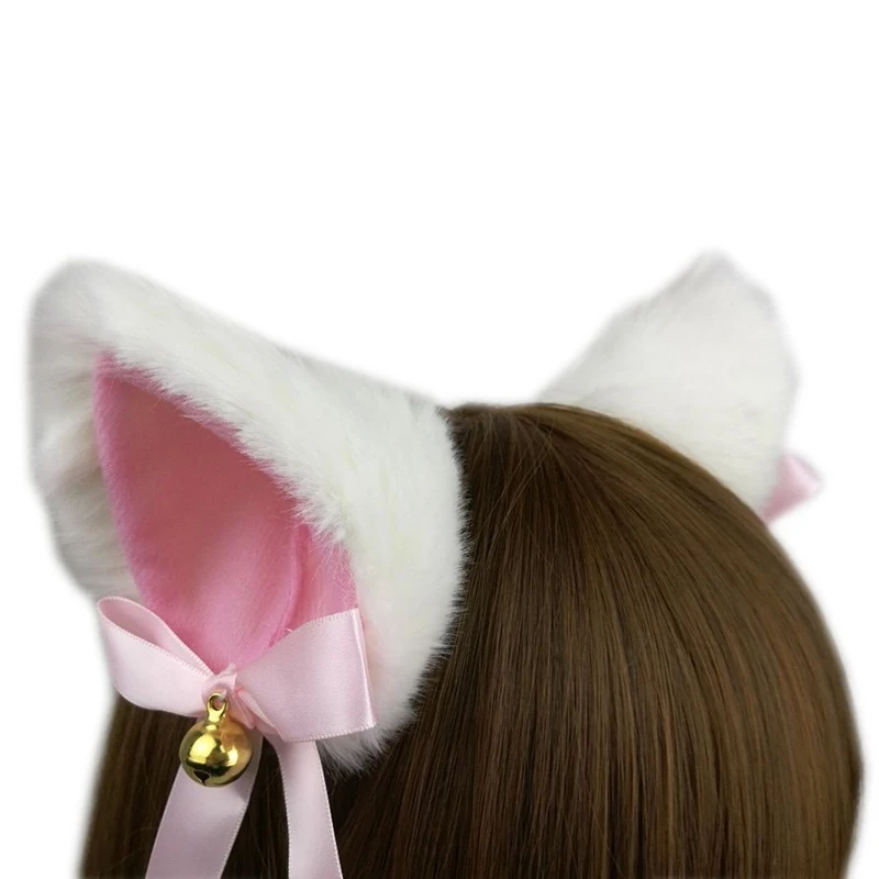 Cosplay Party Cat Fox Long  Ear Lovely Bell Costume Hair Clip Hair Accessory_K 