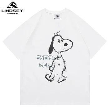

2020 Fashion Cute Puppy Dog Print T Shirt Men Hip Hop Streetwear Harajuku Tee Shirts Summer Cotton Casual T-Shirt Clothes Tops