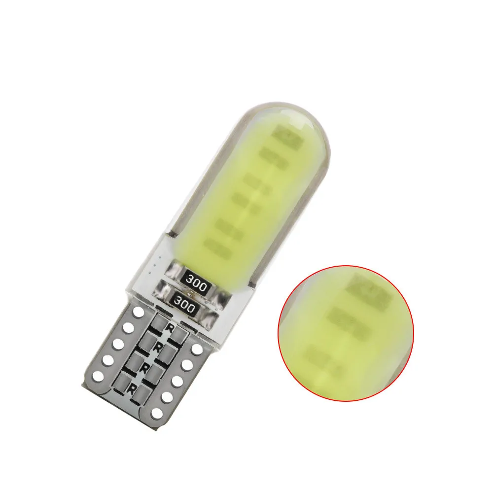 10 шт. T10 COB 12SMD светодиодная парковочная лампа авто Клин 7000 K-8000 K габаритный светильник W5W CANBUS кремнезема лицензионный Светильник лампы