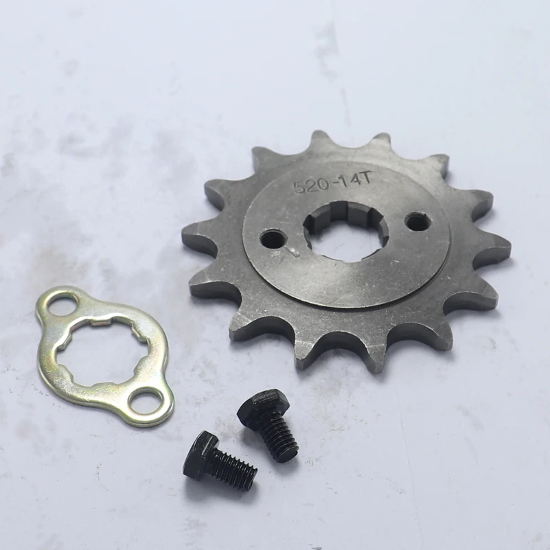 Front Engine 520 20mm 10T 11T 12T 13T 14T 15T Teeth Chain Sprocket With Retainer Plate Locker for Motorcycle Dirt Bike ATV