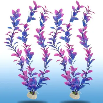 

1PC Fish Tank Decoration Aquarium Ornaments Purple red Artificial Aquatic Plastic Underwater Water Grass Plant Landscape Decor