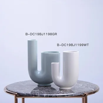 

Modern Nordic Ceramic Vase Flower Candle Holders Tealight Table Centerpiece Candlestick Candles Home Decoration Mumluk Gift