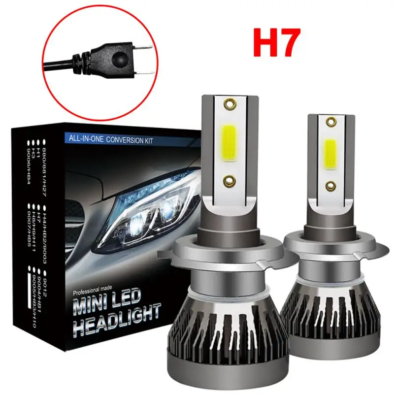 2 X H7 Led Headlight Conversion Kit Cob Bulb 120w 26000lm White High Power 6000k Car Bulbs(led) Car Lights - Car Headlight Bulbs(led) - AliExpress