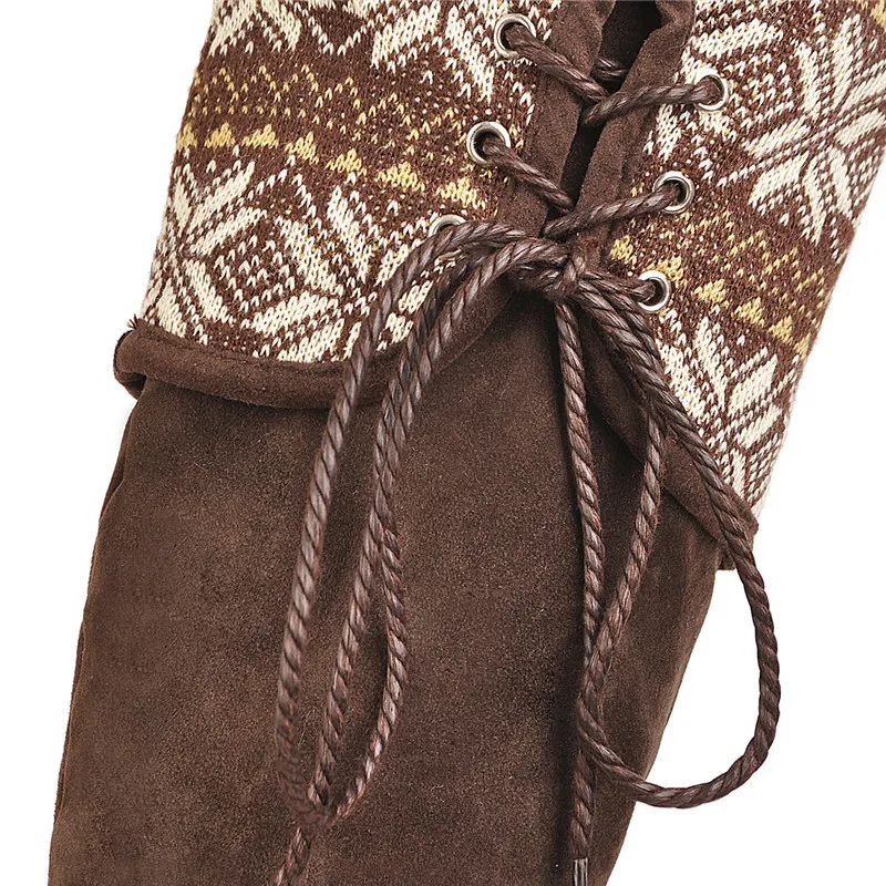 ESRFIYFE 2020 New Spring/Autumn Flock Knee-high Boots Women Side Zip Over Knee Boots Thick Heels Round Toe Women's Boots Shoes