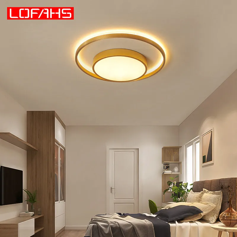 LOFAHS алюминиевый акриловый Золотой роскошный потолочный светильник, светодиодные светильники, современные потолочные светильники с регулируемой яркостью, потолочные светильники для спальни