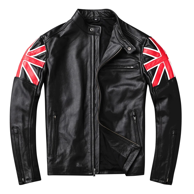 

Free shipping.2020 new Mens vintage motor style,Plus size cowhide Jacket,fashion genuine Leather jacket. slim leather coat,
