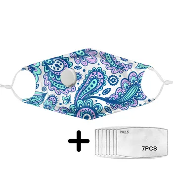 

2020 Fashion Paisley Pattern Mouth Mask for Teenager Women Washable Reusable Face Masks with PM2.5 Filter Ladies Mascara Boca