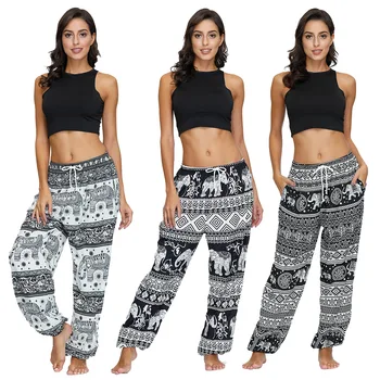 

Women Lace Up Casual Boho Style Harem Pants Joggers Loose Trousers Sweatpants Bohemian Clothes for Ladies High Waist Sweat Pants