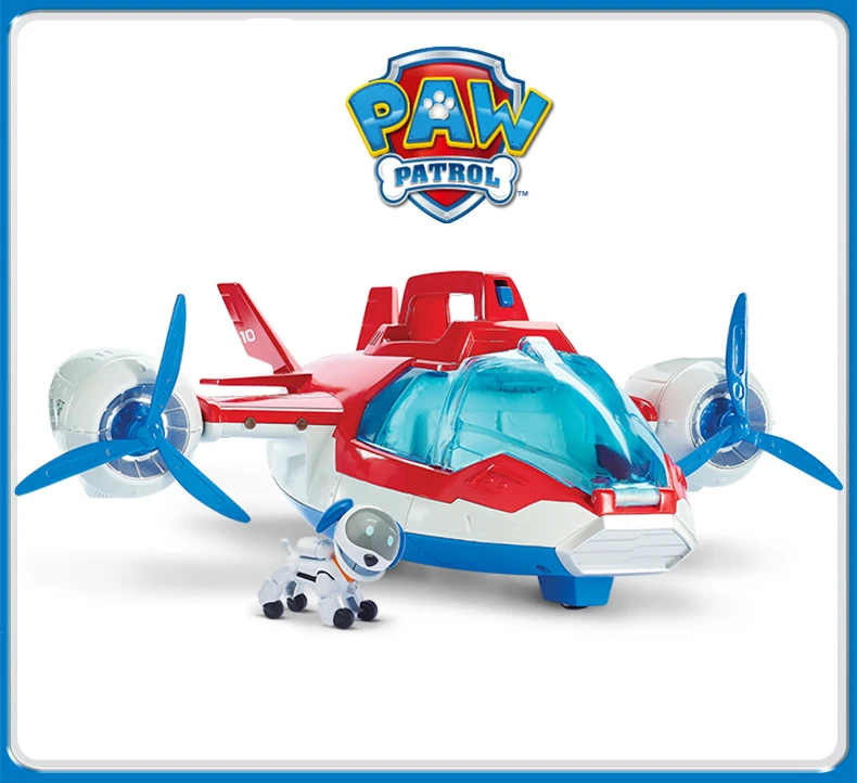 Paw Patrol игрушки воздушный патруль спасательный самолет капитан робот собака звуковой эффект самолет Patrulla Собаки Фигурки Juguetes подарок