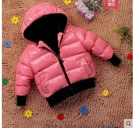 pink Детский пуховик Детское пальто с хлопковой подкладкой детская зимняя плотная однотонная верхняя одежда с капюшоном для мальчиков и девочек - Цвет: pink