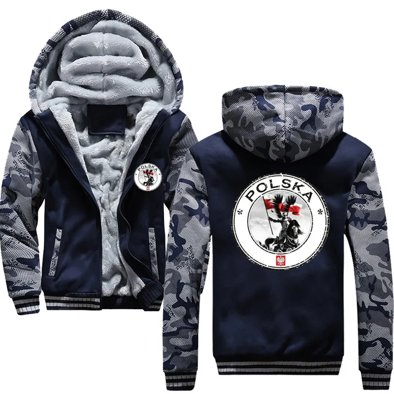 Navy blue Новинка, мужские толстовки с капюшоном, модная мужская польская полска хусарз, толстовка с капюшоном, мужская толстовка с капюшоном, спортивный костюм, пальто, повседневная спортивная одежда - Цвет: Navy blue