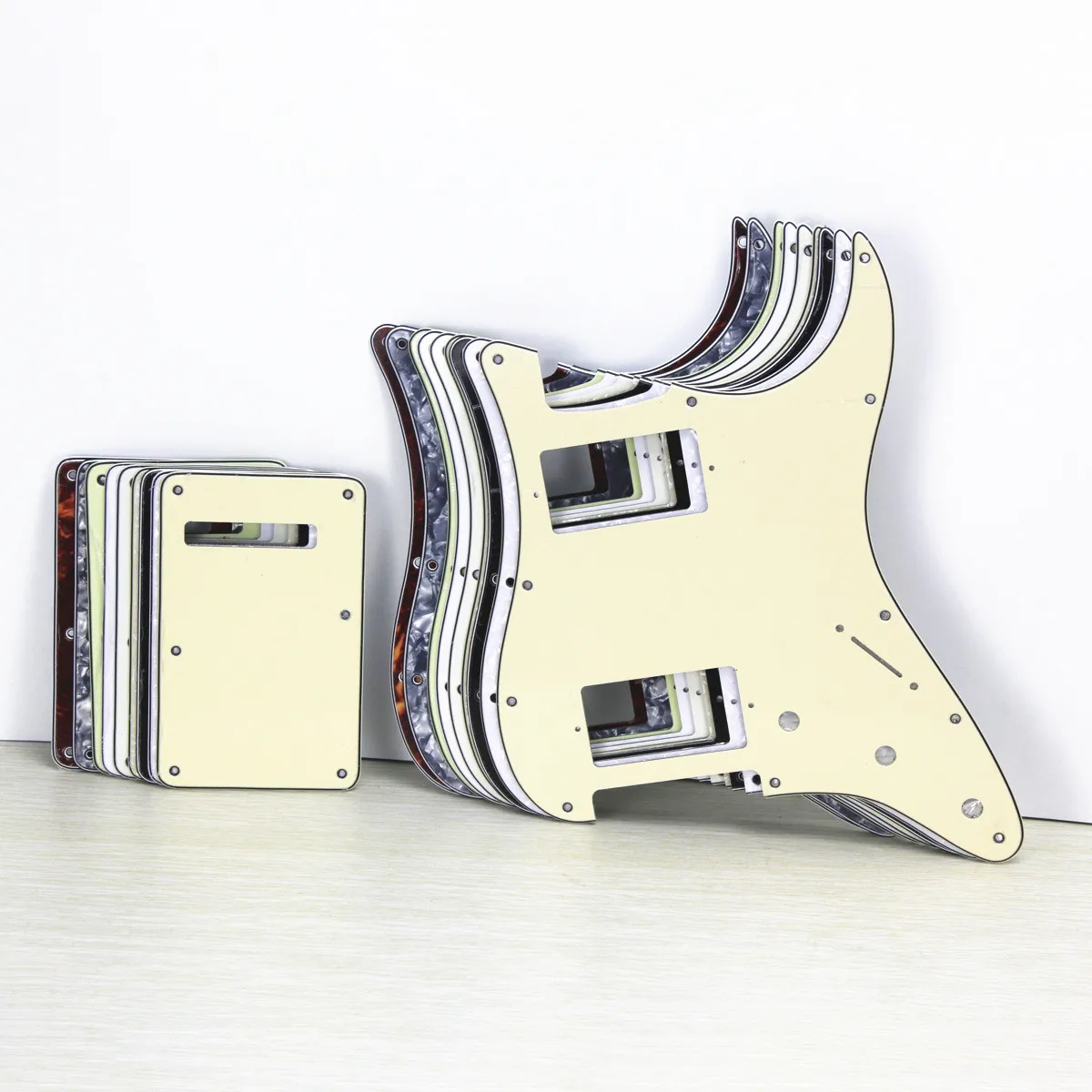 FLEOR набор из 11 отверстий HH электрогитара Pickguard Script Plate& Back Plate& Шурупы Для США Strat Стиль гитары запчасти