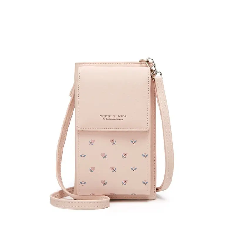 L002 pink Новые модные женские кожаные сумки-мессенджеры для телефона, простая Большая вместительная сумка для денег, держатель для карт, кошелек на молнии, сумки через плечо - Цвет: L002 pink