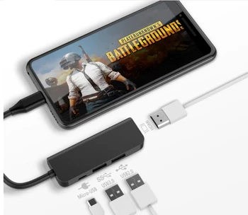 

4 in 1 USB C Hub Type-C Multi-port Splitter Adapter With 1080P HDMI for MacBook Pro 2018 2017 2016 SD/Micro Card Reader