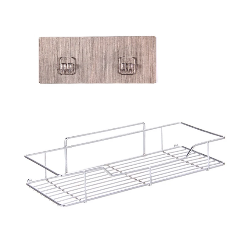 Bathroom Shelf Stainless Steel Shower Organizer Basket Kitchen Storage Shelf Wall Mounted Storage Rack with Adhesive Sticker storage rack,bathroom shelf,bathroom shelf rack,bathroom storage rack,wall shelf organizer