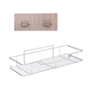 Bathroom Shelf Stainless Steel Shower Organizer Basket Kitchen Storage Shelf Wall Mounted Storage Rack with Adhesive Sticker 2