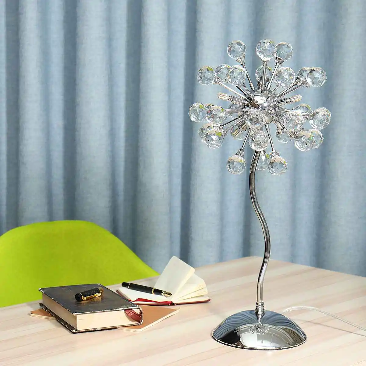 

Modern Crystal Ball LED Table Lamp Luxury Desk Light Reading Home Bedroom Living Room Lighting Bedside Night Light Decoration