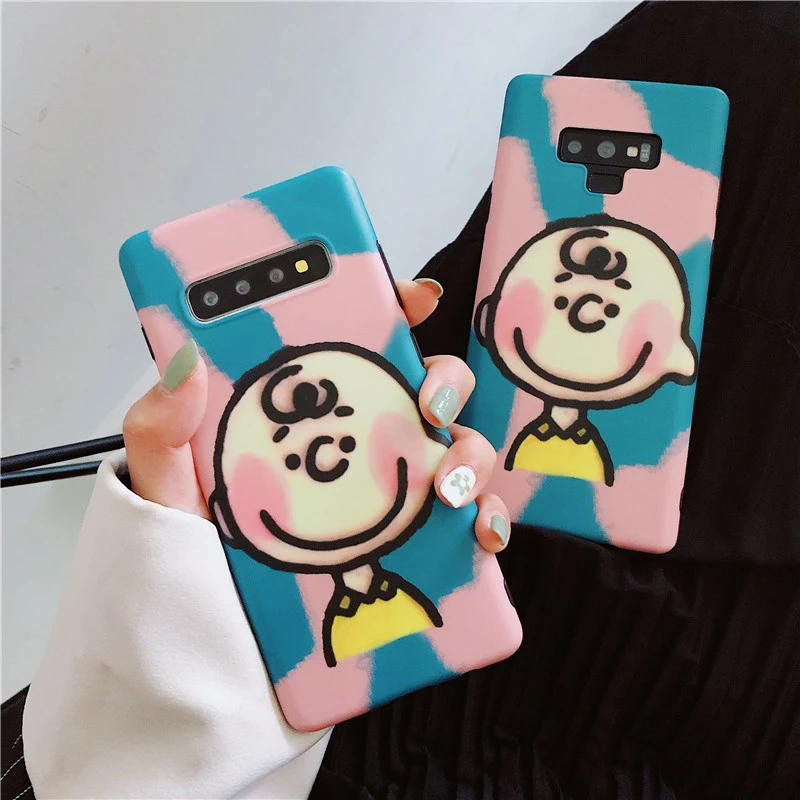 Cute Boy Charlie brown Phone Case For Samsung Galaxy S9 S8 S10 Plus Note 9 Note 8 Soft Silicone Peanuts Cartoon Case Cover