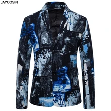 KLV, новинка, мужской пиджак, Повседневный, винтажный, с отложным воротником, с длинным рукавом, с цветочным принтом, пиджак, пиджак, формальный пиджак, мужской 9916