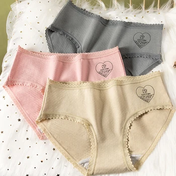 

Sexy Panties For Women Solid Briefs Underwear Antibacterial Seamless Cotton Panty Mid-Waist Plus Size Comfort Underpants #F