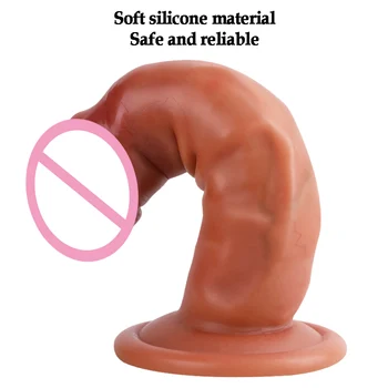 S/M/L Double-layer Soft Silicone Dildo Erotic Sex Toys For Women Strap On Dildo Sextoy Thick Penis For Woman Consolador Realista 3