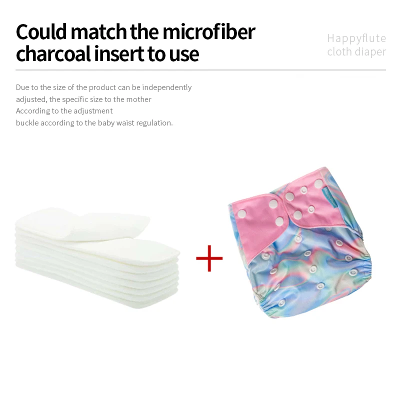Wkładki na pieluchy HappyFlute 3 warstwy wkładki na pieluchy z mikrofibry 35x13.5cm użyj razem z kieszonkowymi pieluchy z tkaniny