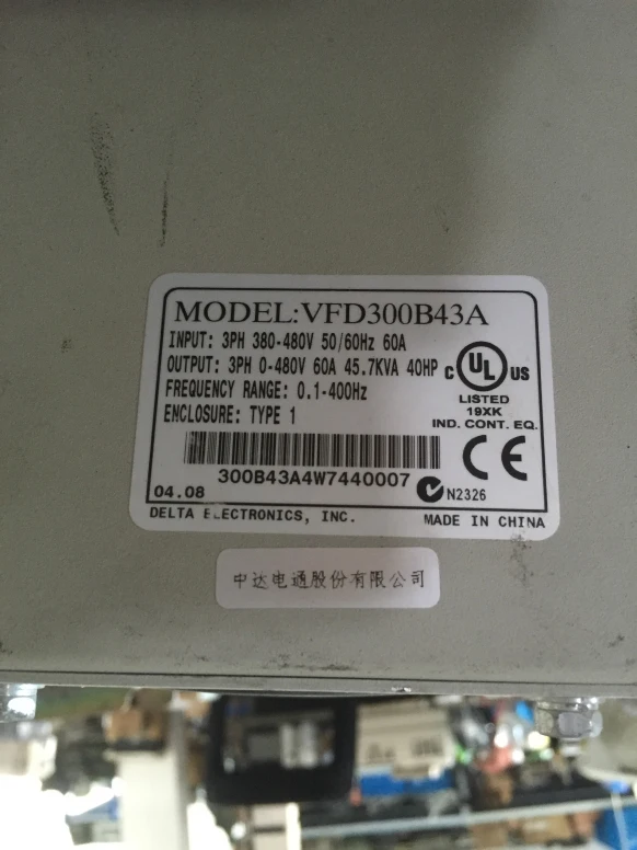 VFD300B43A VFD-B 30 кВт 380 В используется один, инвертор хорошо работает
