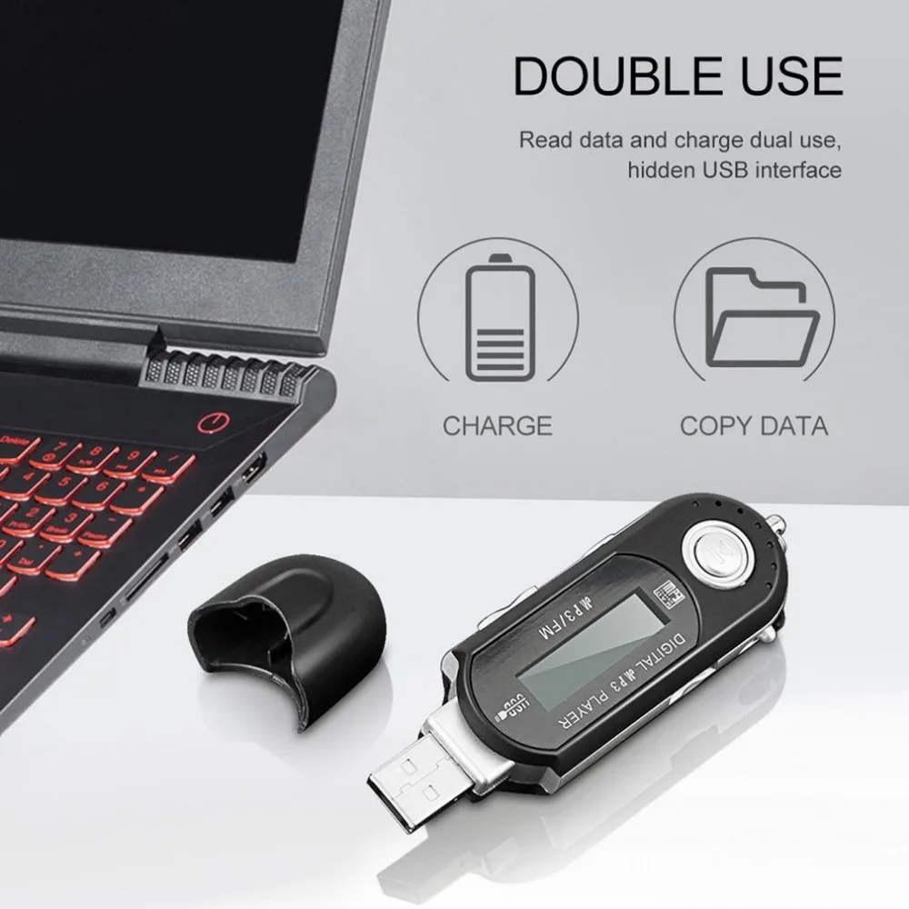 Мини USB MP3 музыкальный плеер цифровой ЖК-экран Поддержка 32 Гб TF карта и fm-радио с микрофоном портативный mp3-плеер