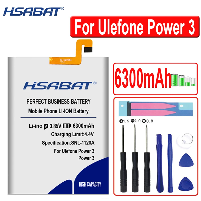 Аккумулятор HSABAT 6300 мАч для Ulefone power 3