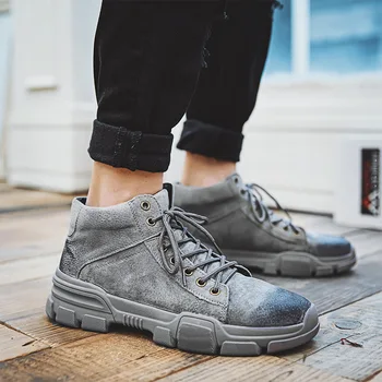 

Martin Boots Male Genuine Leather 2020 New Style Retro British Worker Boot Men's Boot Trend Versatile High Shoes Boots Men