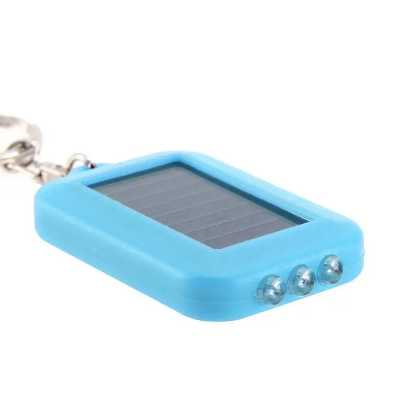 Key Chain LED Flashlight Portable Solar Power Light Torch Outdoor Emergency Lamp Suitable for Mountaineering Camping