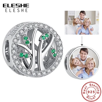 

Personalized Custom Photo 925 Sterling Silver Charm Bead Tree Of Life Pendant Charms Fit Original Bracelets Women DIY Jewelry