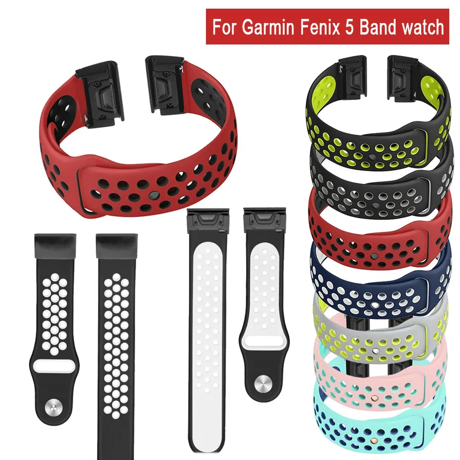 

7 colors Soft Silicone Replacement wristband Watch Band bracelet strap for Garmin Fenix 5 For Smart Watch 22mm wrist band strap