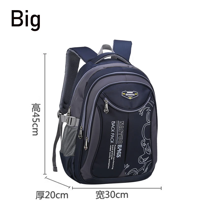big Navy blue Школьные ранцы для мальчиков, водонепроницаемые Рюкзаки для детей, школьные сумки для девочек, школьные сумки для детей, большие - Цвет: big Navy blue